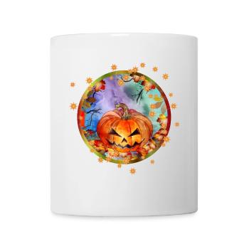 Halloween Kürbis im Herbst Ambiente mit Sterne - Tasse - Weiß - Vorne