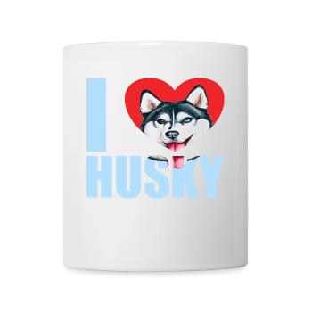 Husky Glitter Dog Owner Dog Hair - Mug blanc - blanc - Devant