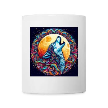 Wolf howls at the moon - Mug - white - Front