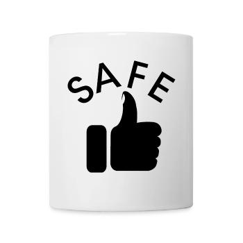 safe daumen Symbol läuft super Icon Illustration - Tasse - Weiß - Vorne