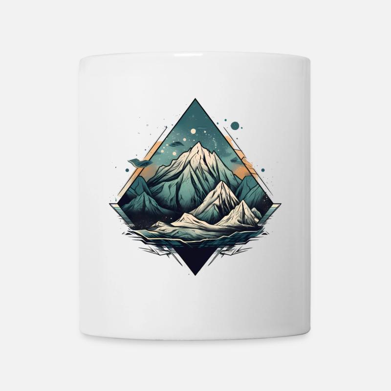 Paysage de montagne avec ciel étoilé - Mug blanc - blanc