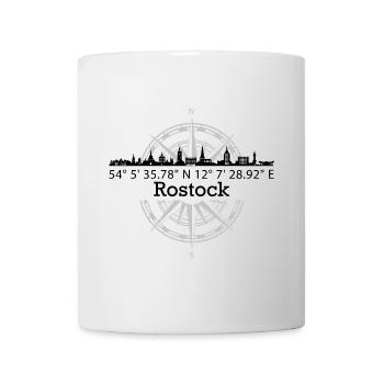 Koordinaten Rostock - Tasse - Weiß - Vorne
