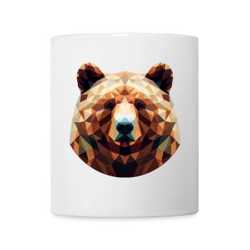 Polygon-Braunbär bär braunbär im polygon geometri - Tasse - Weiß - Vorne