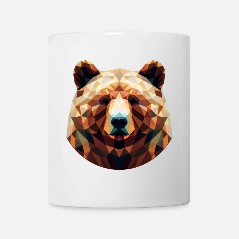Polygon-Braunbär bär braunbär im polygon geometri - Tasse - Weiß