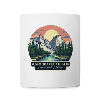 Randonnée et coucher de soleil dans le parc national de Yosemite - Mug blanc - blanc - Devant