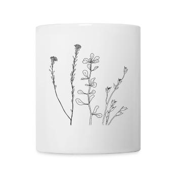 Floral Line Art - Mug - white - Front