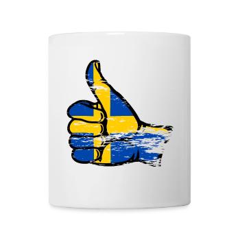 Schweden Flagge OK Symbol used - Tasse - Weiß - Vorne