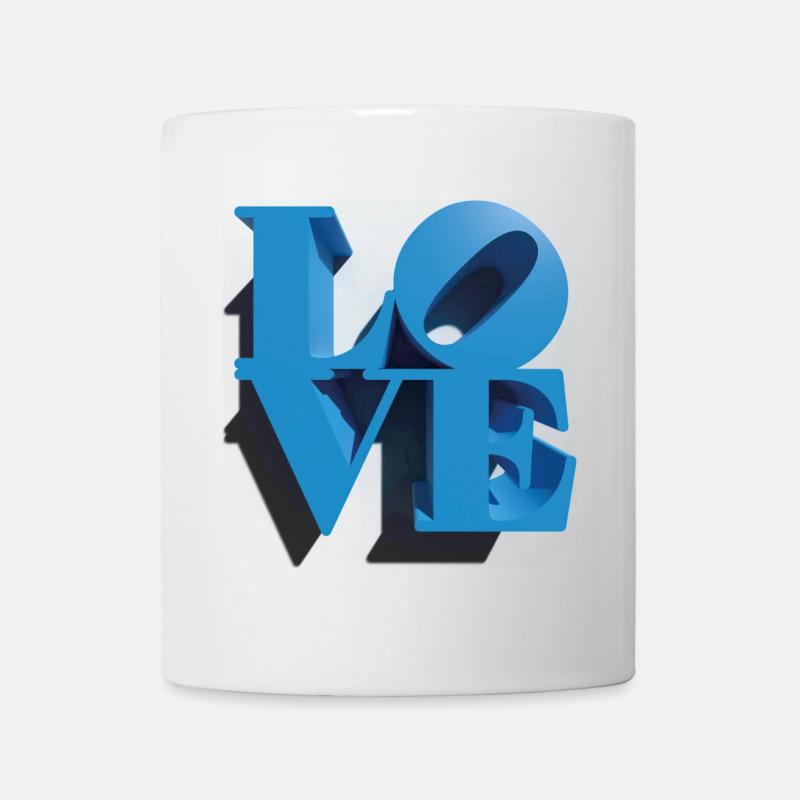 LOVE 3D Cyan - Mug - white