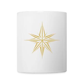 Minimalistischer Weihnachtsstern: Festliche - Tasse - Weiß - Vorne