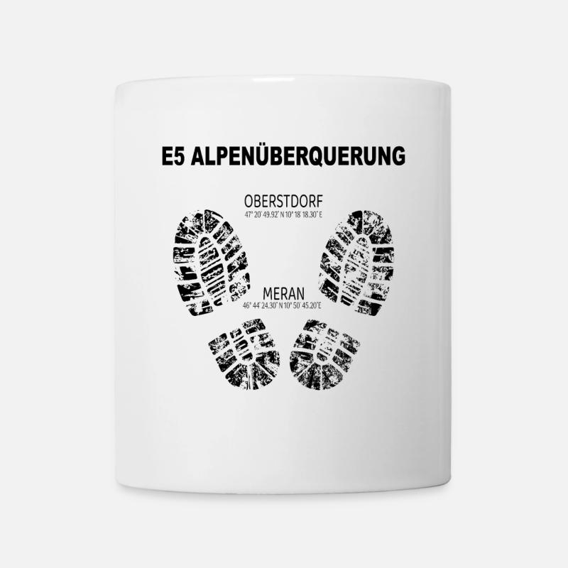 E5 Alpenüberquerung - Tasse - Weiß