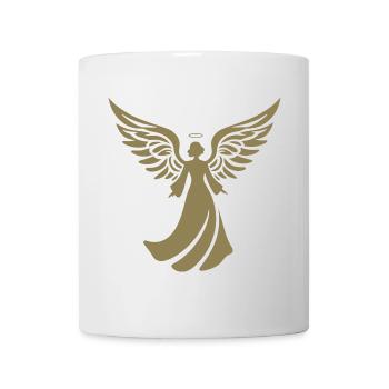 engel silhouette weihnachten heiligenschein - Tasse - Weiß - Vorne