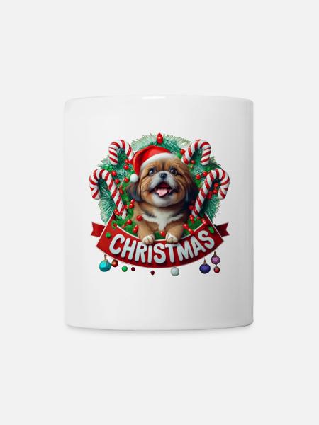 christmas Mignon petit chien - Mug blanc - blanc