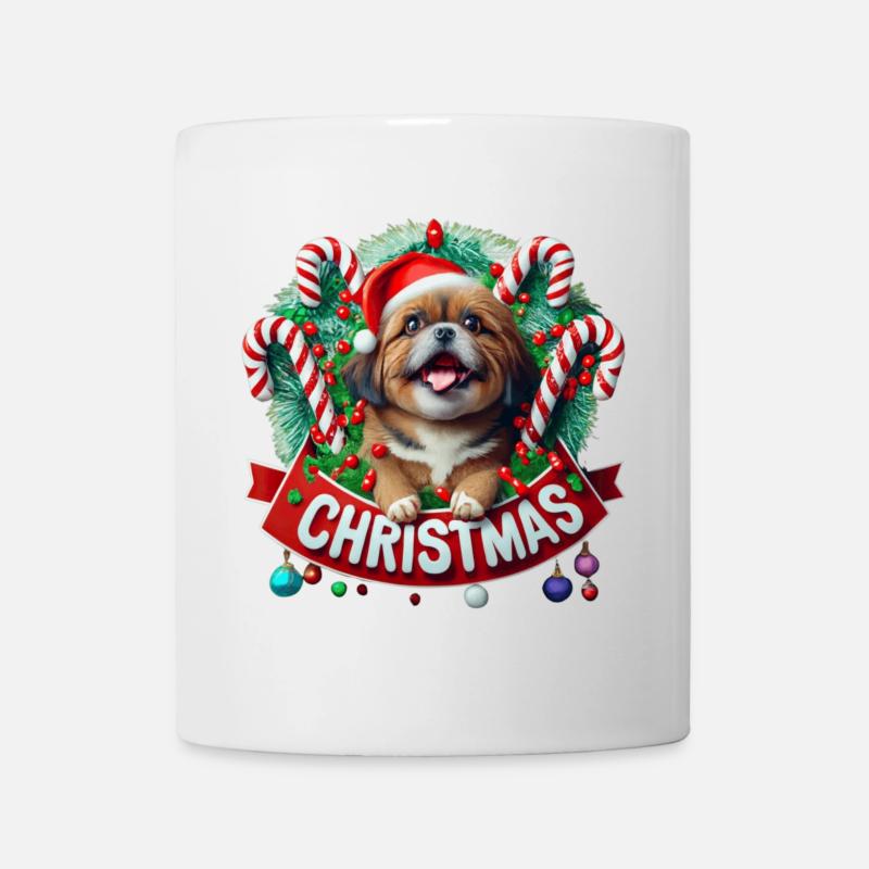christmas Mignon petit chien - Mug blanc - blanc