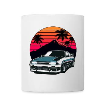 JDM-Auto Japanische Retro-Autorenn-Drift-Legende - Tasse - Weiß - Vorne