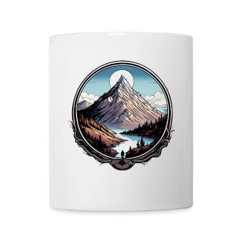 T-shirt de voyage en montagne - Mug blanc - blanc - Devant