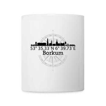 Skyline Borkum - Tasse - Weiß - Vorne