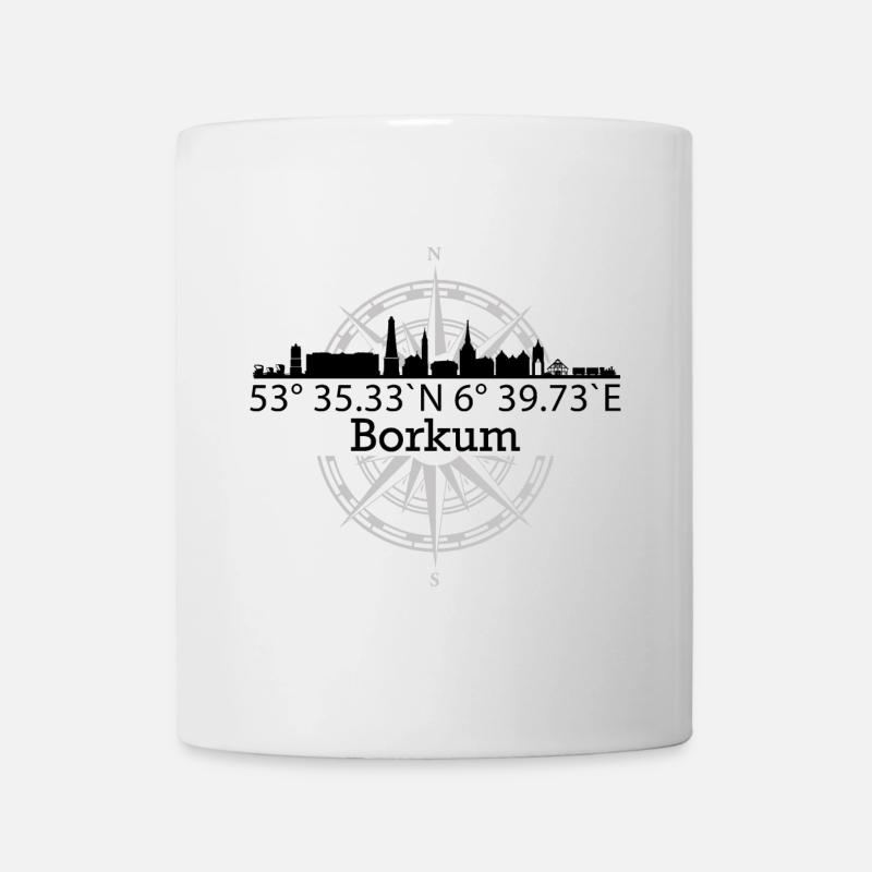 Skyline Borkum - Tasse - Weiß