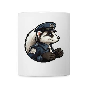 Police de la moufette - Mug blanc - blanc - Devant