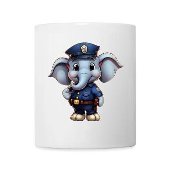 Elephant Policewoman - Mug - white - Front