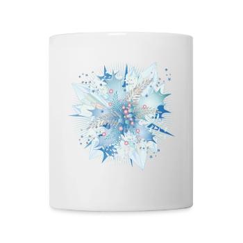délicate branche de houx bleuâtre avec des cristaux - Mug blanc - blanc - Devant