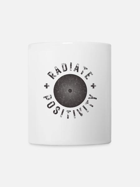Exuding positivity modern distressed style - Mug - white