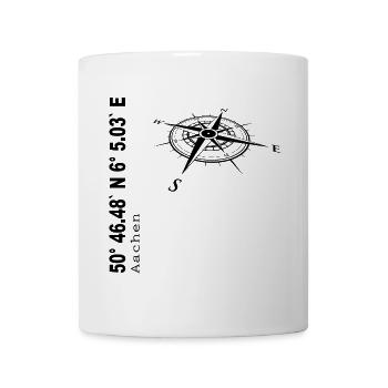 Koordinaten Aachen - Tasse - Weiß - Vorne