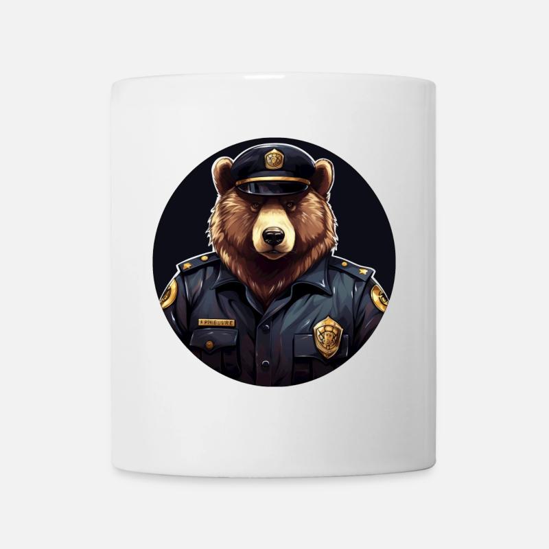 Bären Polizistin - Tasse - Weiß
