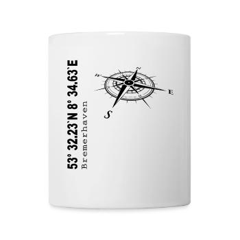 Koordinaten Bremerhaven - Tasse - Weiß - Vorne