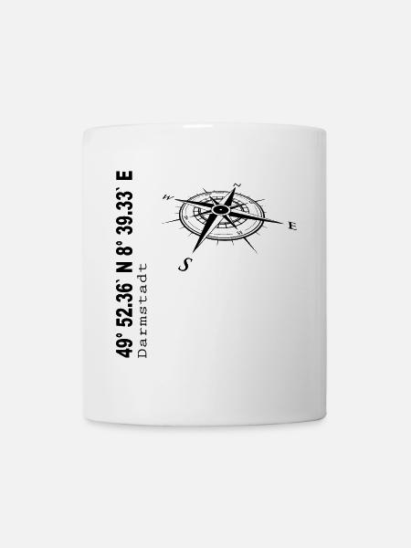 Koordinaten Darmstadt - Tasse - Weiß