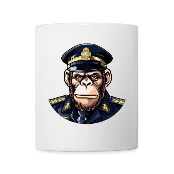 Policier chimpanzé - Mug blanc - blanc - Devant
