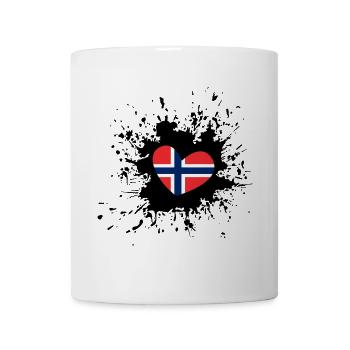 Herz mit norwegischer Flagge - Tasse - Weiß - Vorne