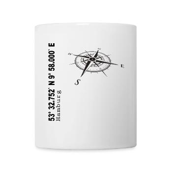 Koordinaten Hamburg - Tasse - Weiß - Vorne