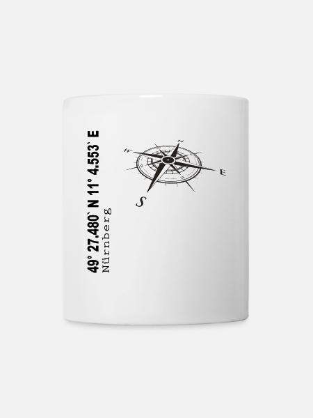 Koordinaten Nürnberg - Tasse - Weiß