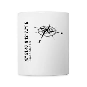 Koordinaten Rosenheim - Tasse - Weiß - Vorne