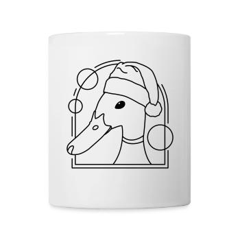 Christmas duck in geometric design - Mug - white - Front