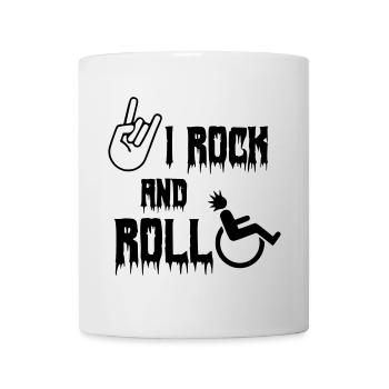 I rock and roll around in my wheelchair. Roller, music # - Mug - white - Front