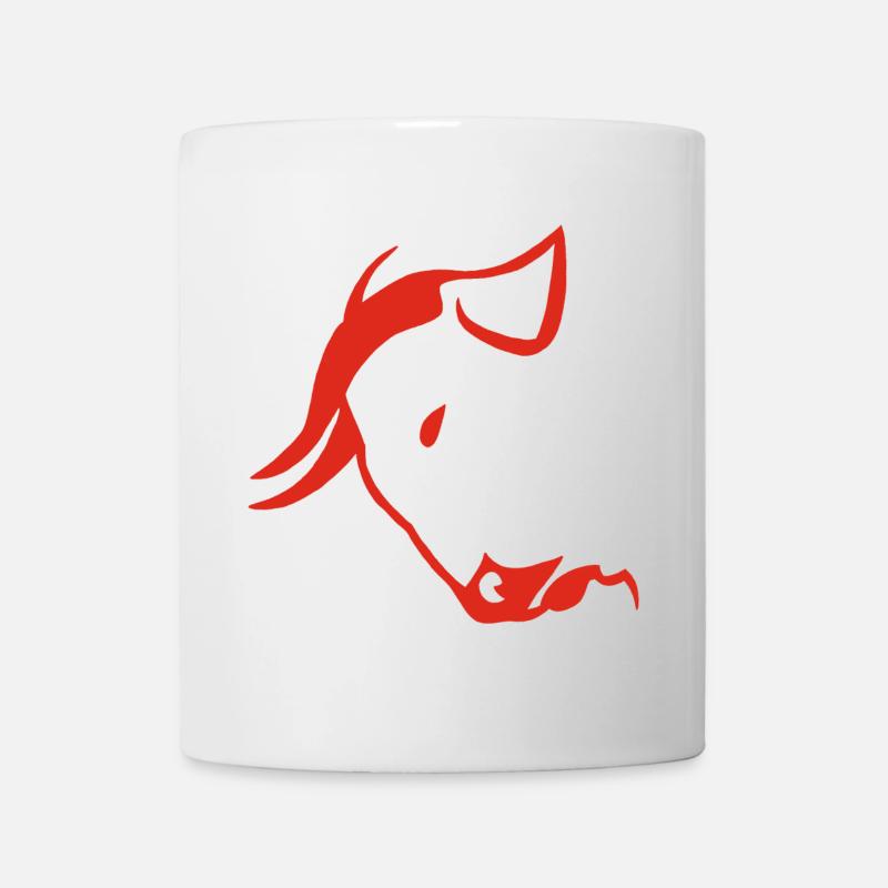 Tête de taureau rouge - Mug blanc - blanc