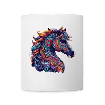 Pferd mit Mandalas verziert - Tasse - Weiß - Vorne