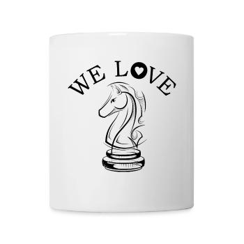 Schach Liebe Team Pferd Symbol icon Illustration - Tasse - Weiß - Vorne