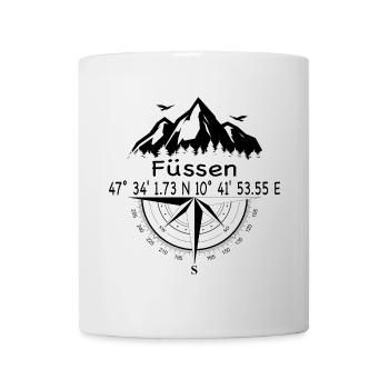 Koordinaten Füssen - Tasse - Weiß - Vorne