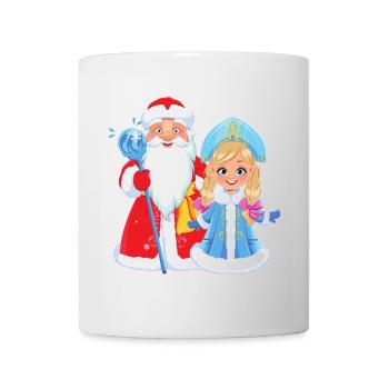Ded Moroz Snegurotschka russischer Weihnachtsmann - Tasse - Weiß - Vorne