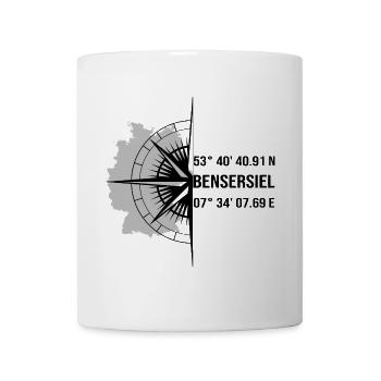Koordinaten Bensersiel - Tasse - Weiß - Vorne