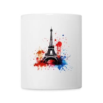 Paris Eiffelturm Frankreich Stadt Skyline Kunst - Tasse - Weiß - Vorne
