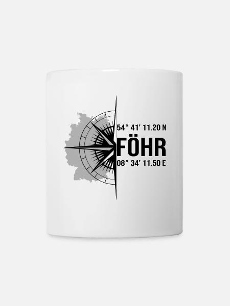 Koordinaten Föhr - Tasse - Weiß