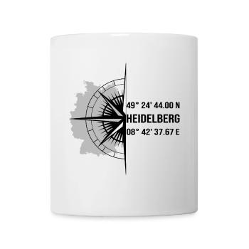 Koordinaten Heidelberg - Tasse - Weiß - Vorne