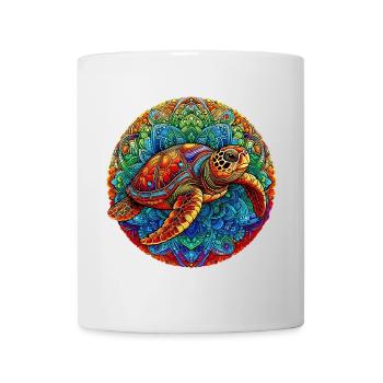 Meeresschildkröte mit Mandalas verziert - Tasse - Weiß - Vorne