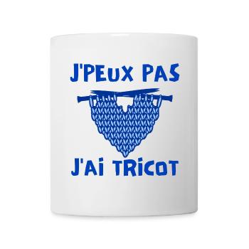 tricot, tricoter, laine - Mug blanc - blanc - Devant