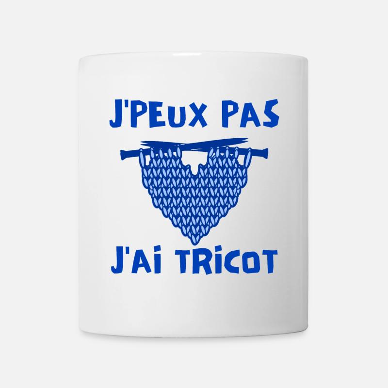 tricot, tricoter, laine - Mug blanc - blanc