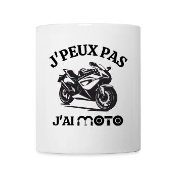 moto, faire de la moto, motard - Mug blanc - blanc - Devant