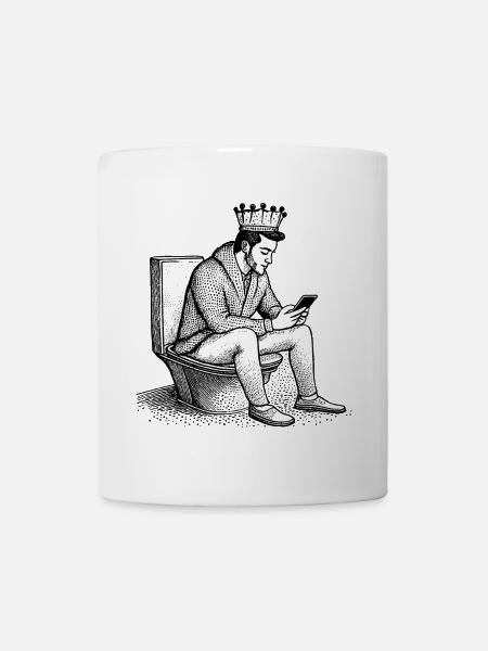 Auf dem Handy - Tasse - Weiß